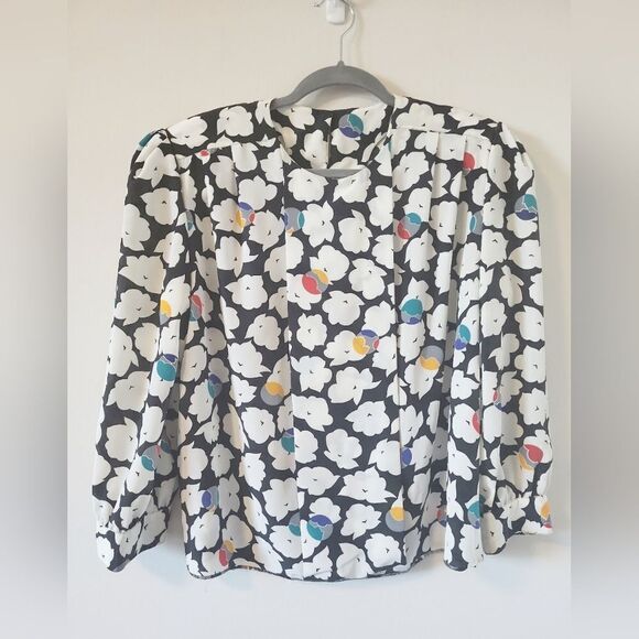 Vitntage Black and White Floral Set - Matching Skirt and Top - Picture 2 of 12